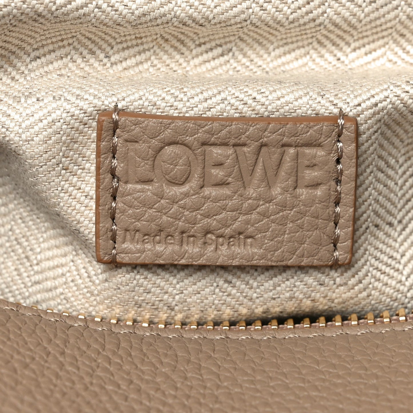 Calfskin Large Puzzle Edge Bag Sand