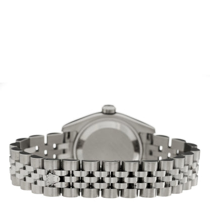 Stainless Steel 18K White Gold 26mm Oyster Perpetual Datejust Watch Black Roman 179174