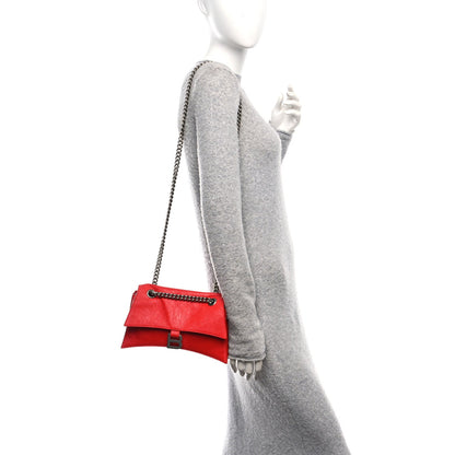 Arena Calfskin Small Crush Chain Bag Tomato Red