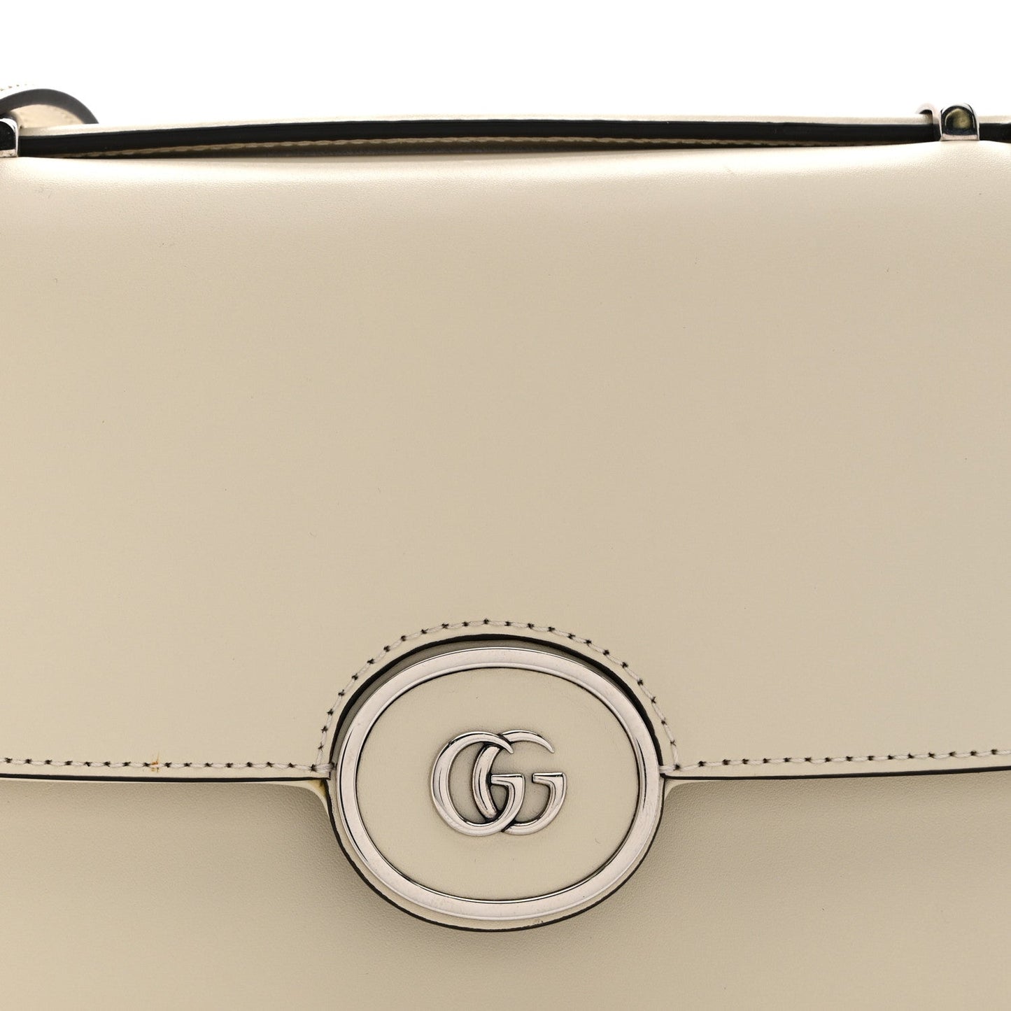 Senna Calfskin Petite GG Top Handle Shoulder Bag Mystic White