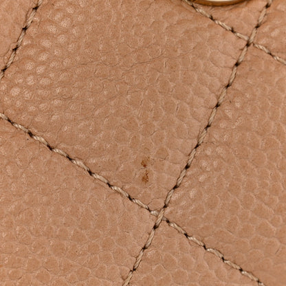 Caviar Quilted Small CC Filigree Flap Beige Black