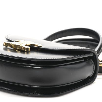 Shiny Calfskin Triomphe Mini Besace Clea Black