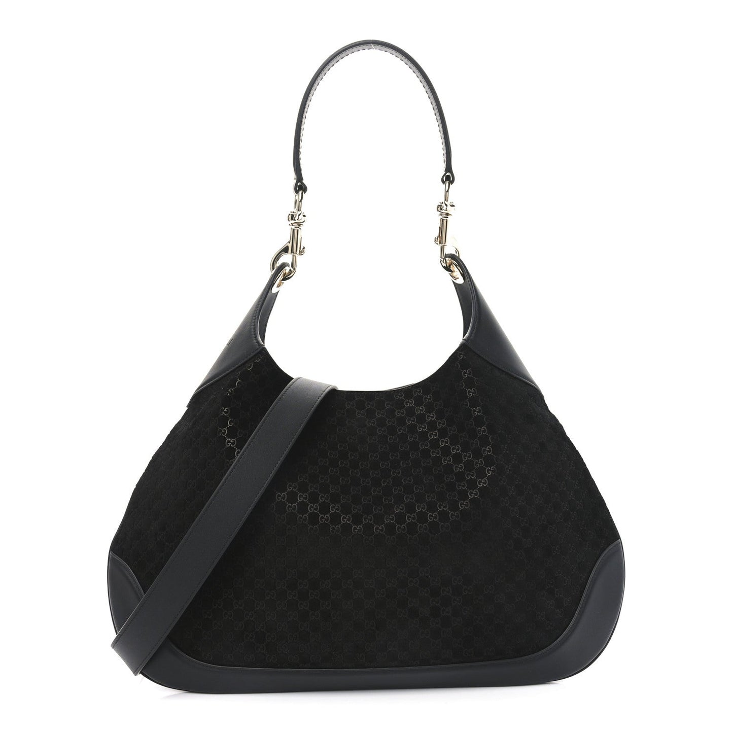 Suede Micro GG Calfskin B Medium Shoulder Bag Arabella Black