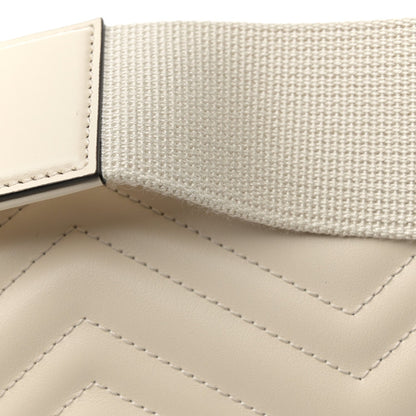 Calfskin Matelasse Monochrome GG Marmont Crossbody Shoulder Bag White