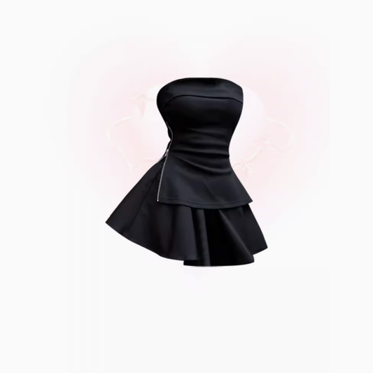 High-end tube top 2025 plus size hot girl puffy pants skirt suit R1048