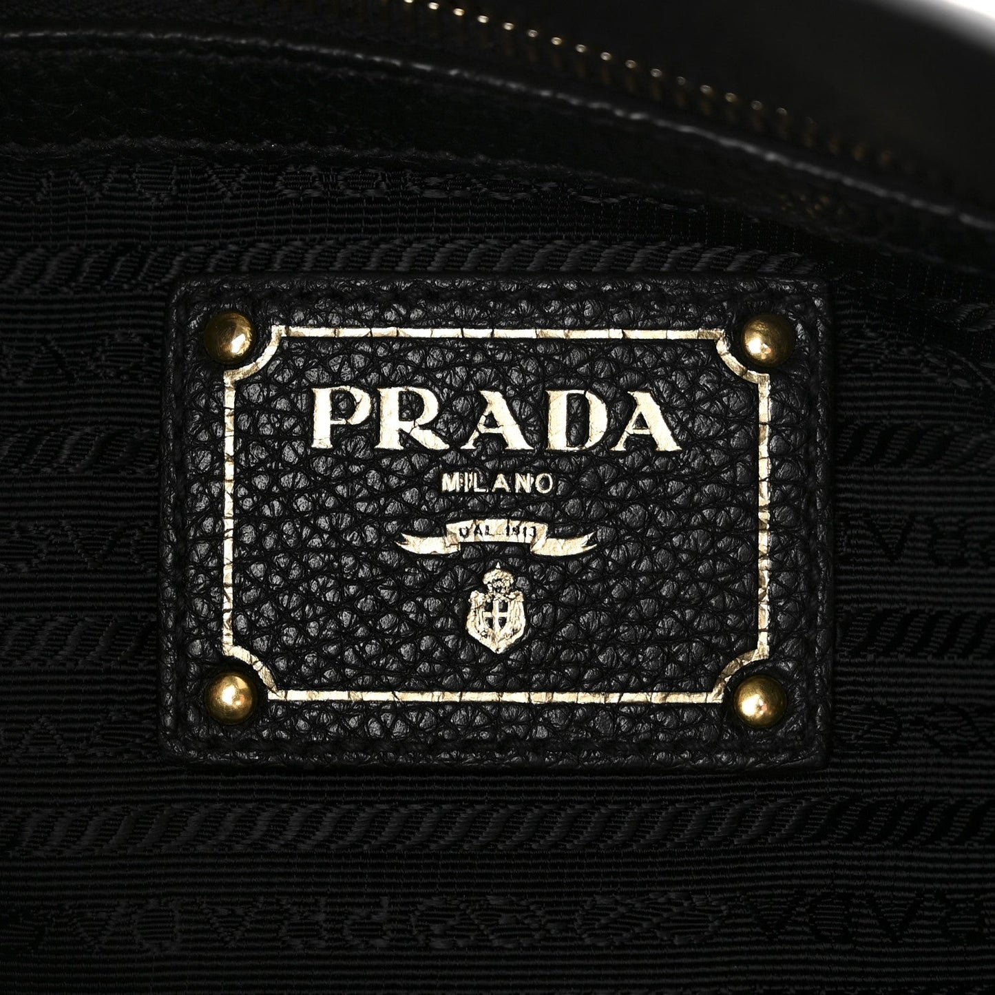 Vitello Phenix Embossed Logo Hobo Black