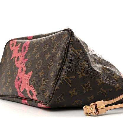 Monogram Bay Neverfull MM Rose Ballerine Poppy