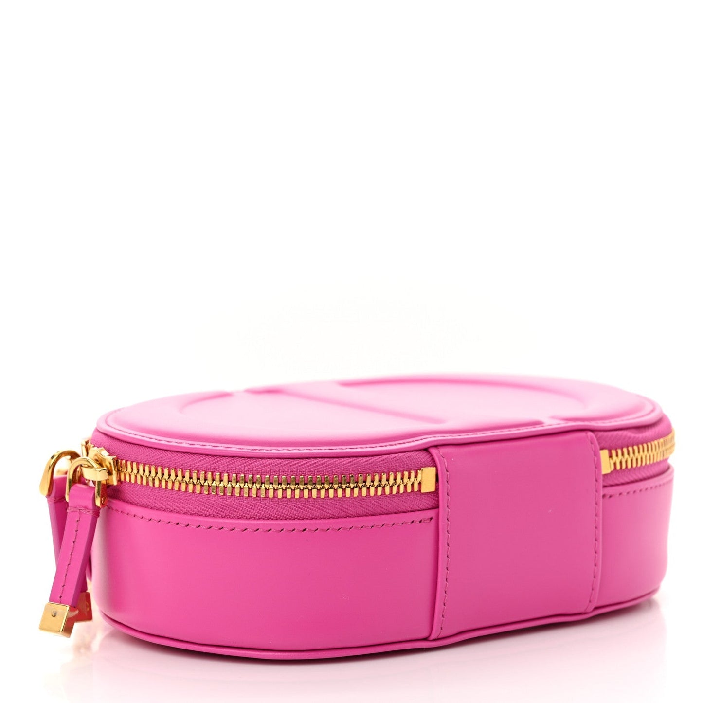 Calfskin CD Signature Oval Crossbody Camera Bag Rani Pink