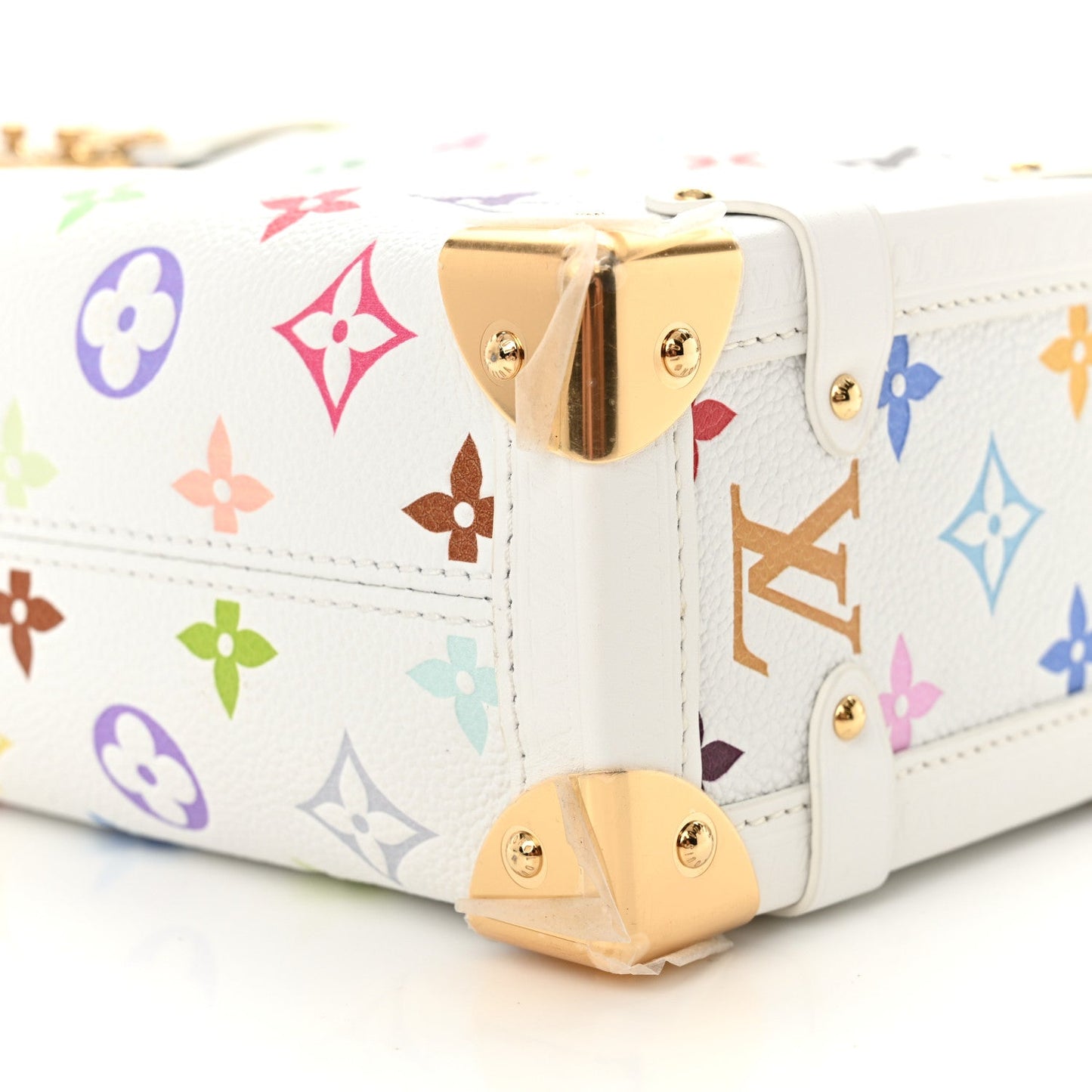 LV x TM Cowhide Monogram Multicolor Side Trunk MM White