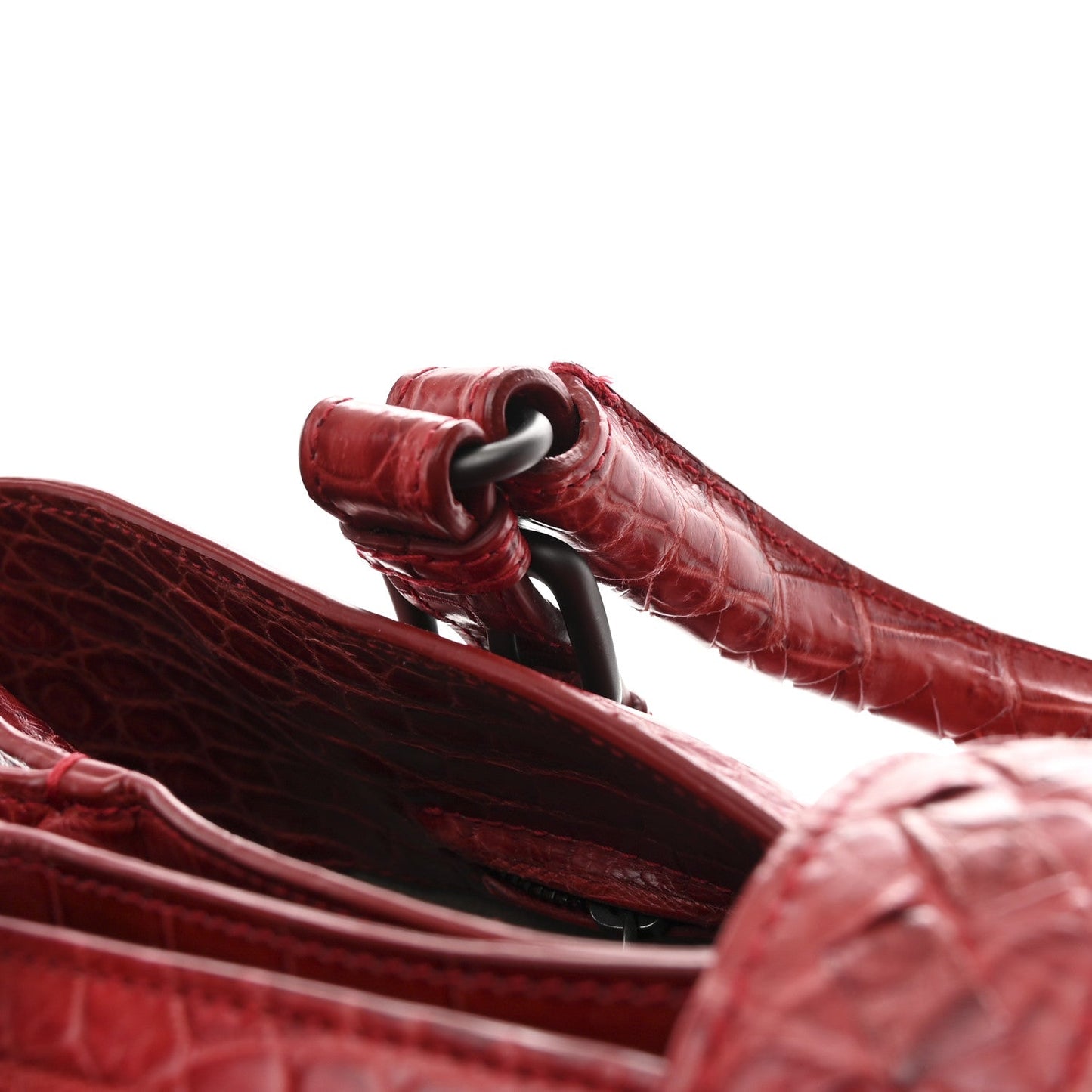 Soft Crocodile Fume Medium Roma Tote Blood