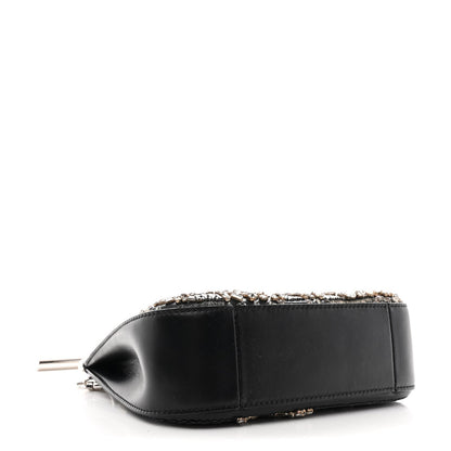 Lambskin Embellished Crystal Mini T-Bar Bag Black
