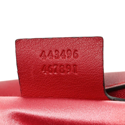 Jacquard Matelasse Floral Medium GG Marmont Shoulder Bag Red