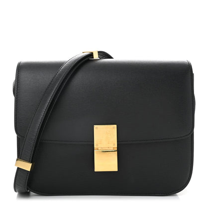 Liege Calfskin Medium Classic Box Flap Bag Anthracite