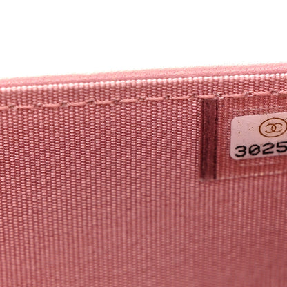 Metallic Lambskin Quilted Boy Wallet On Chain WOC Pink