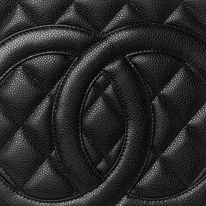 Caviar Quilted Medallion Tote Black