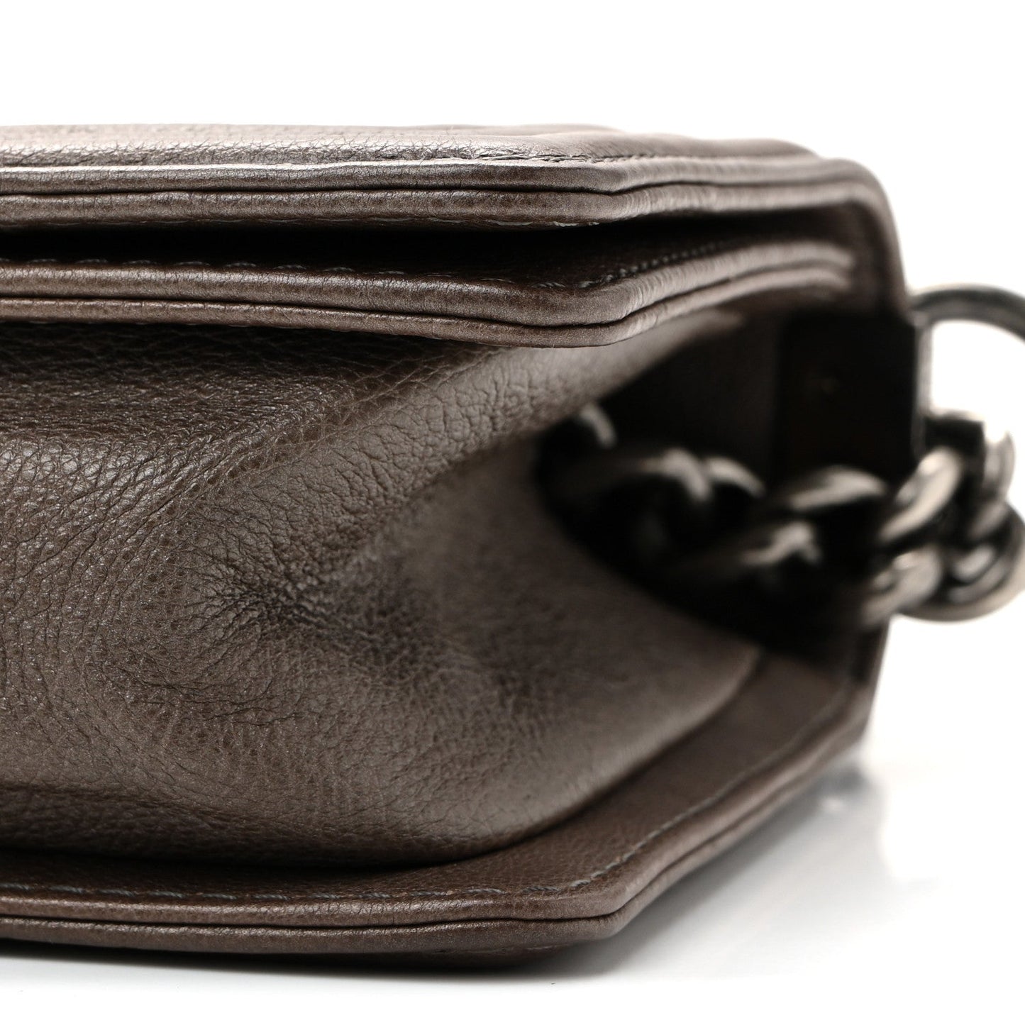 Caviar Quilted Small Boy Flap Dark Brown