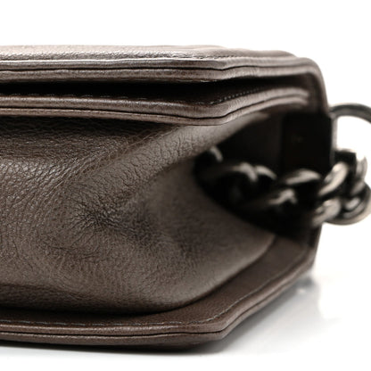 Caviar Quilted Small Boy Flap Dark Brown