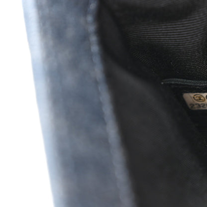 Denim Embossed Small Boy Flap Blue