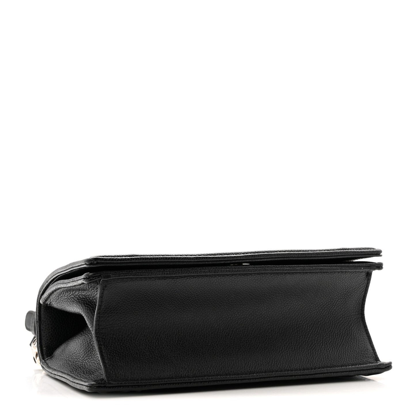 Grained Calfskin Small Diorama Flap Bag Black
