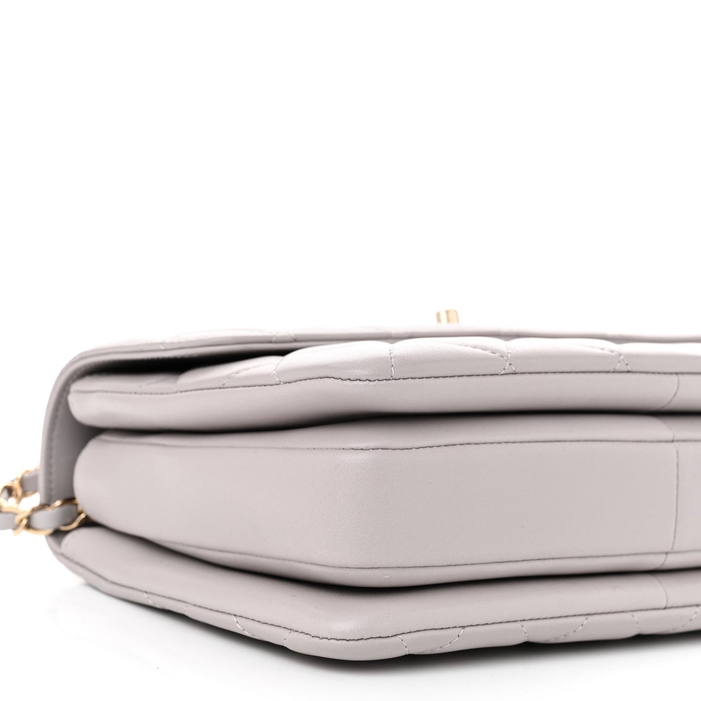Lambskin Quilted Small Trendy CC Flap Dual Handle Bag Grey