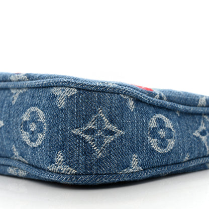 LV X TM Monogram Denim Cerises Pochette Accessories Blue