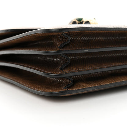 Shiny Karung Serpenti Forever Top Handle Brown