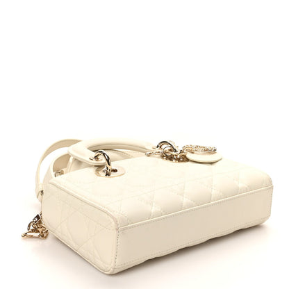 Lambskin Cannage Small Lady D-Joy Latte