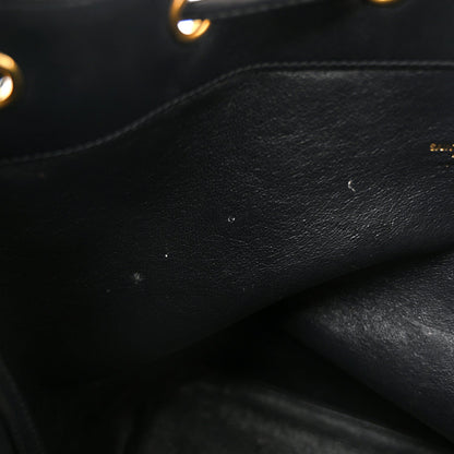 Canvas All-Over Monogram Bucket Bag Black