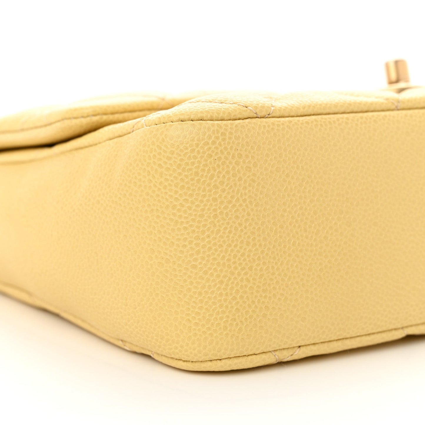 Shiny Caviar Quilted Large Chain Melody Flap Yellow
