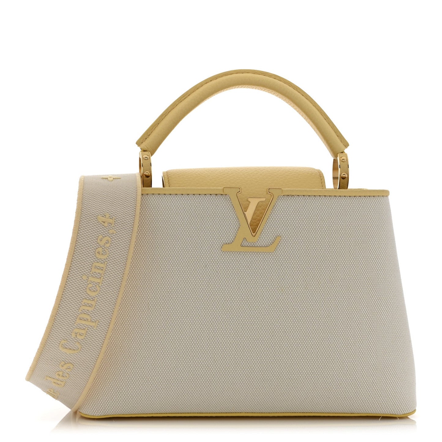 Canvas Taurillon Capucines BB Plume Yellow