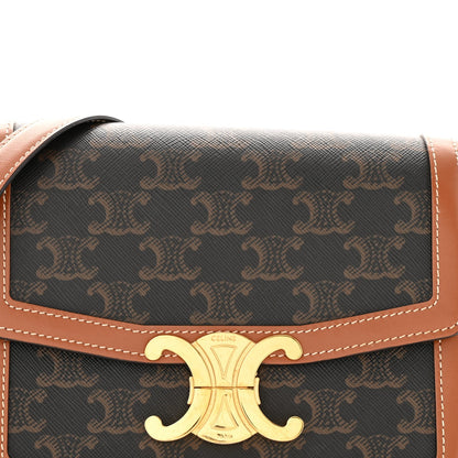 Calfskin Triomphe Canvas Teen Triomphe Bag Tan