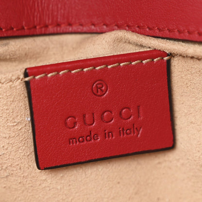 Calfskin Matelasse Mini GG Marmont Shoulder Bag Hibiscus Red