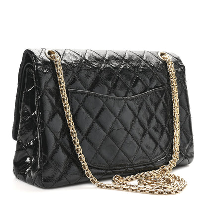 Distressed Patent Quilted 2.55 Reissue 226 Flap Black