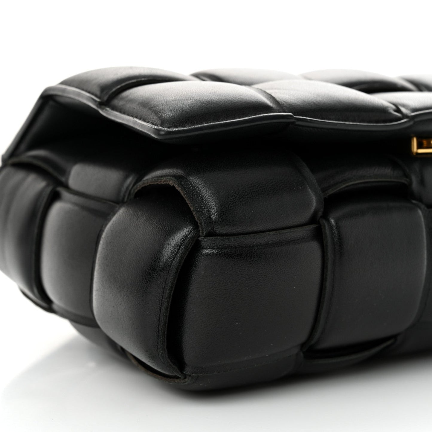 Nappa Maxi Intreccio Padded Cassette Crossbody Bag Black