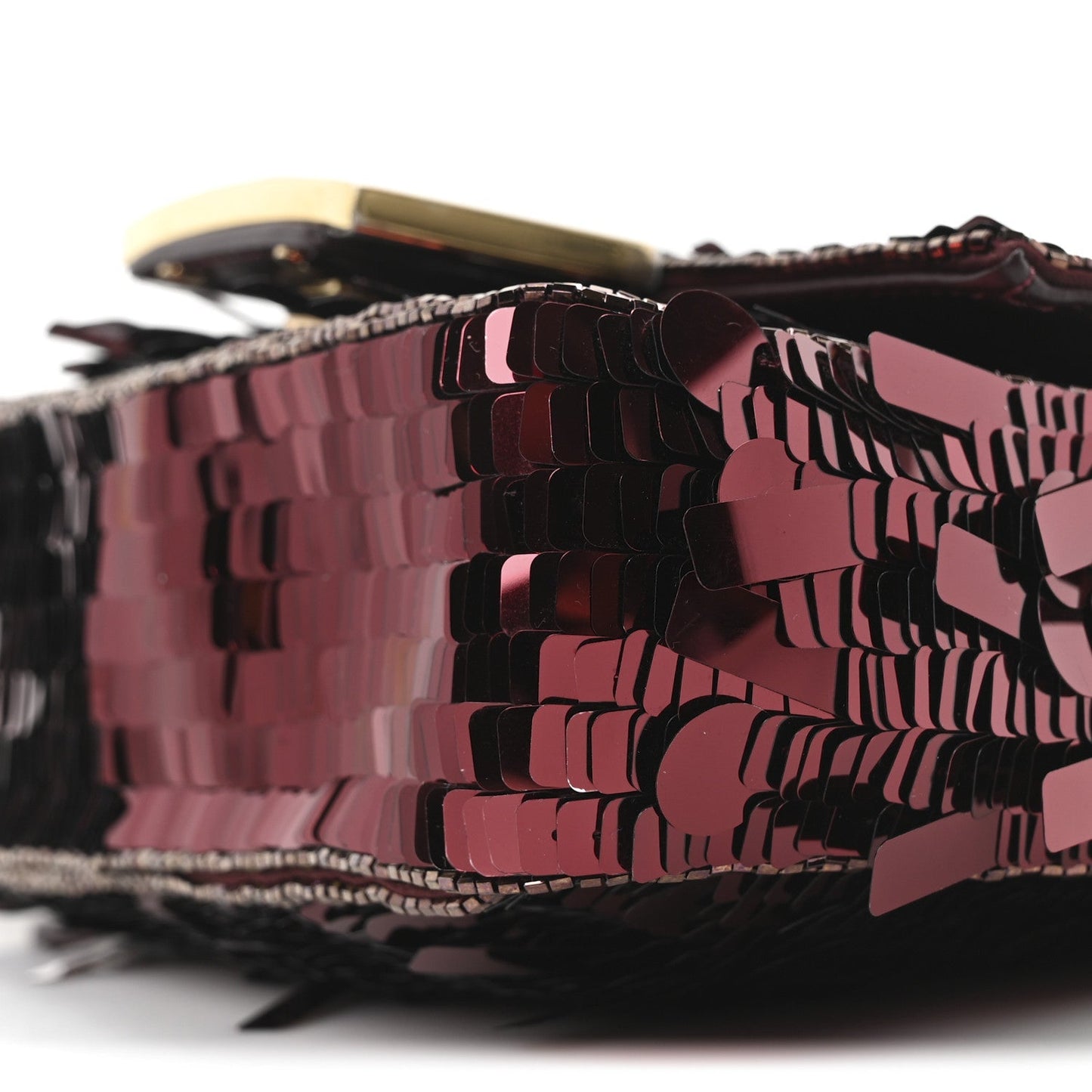 Sequin Paillettes Vitello Grace Sex and the City Mini Baguette Granata