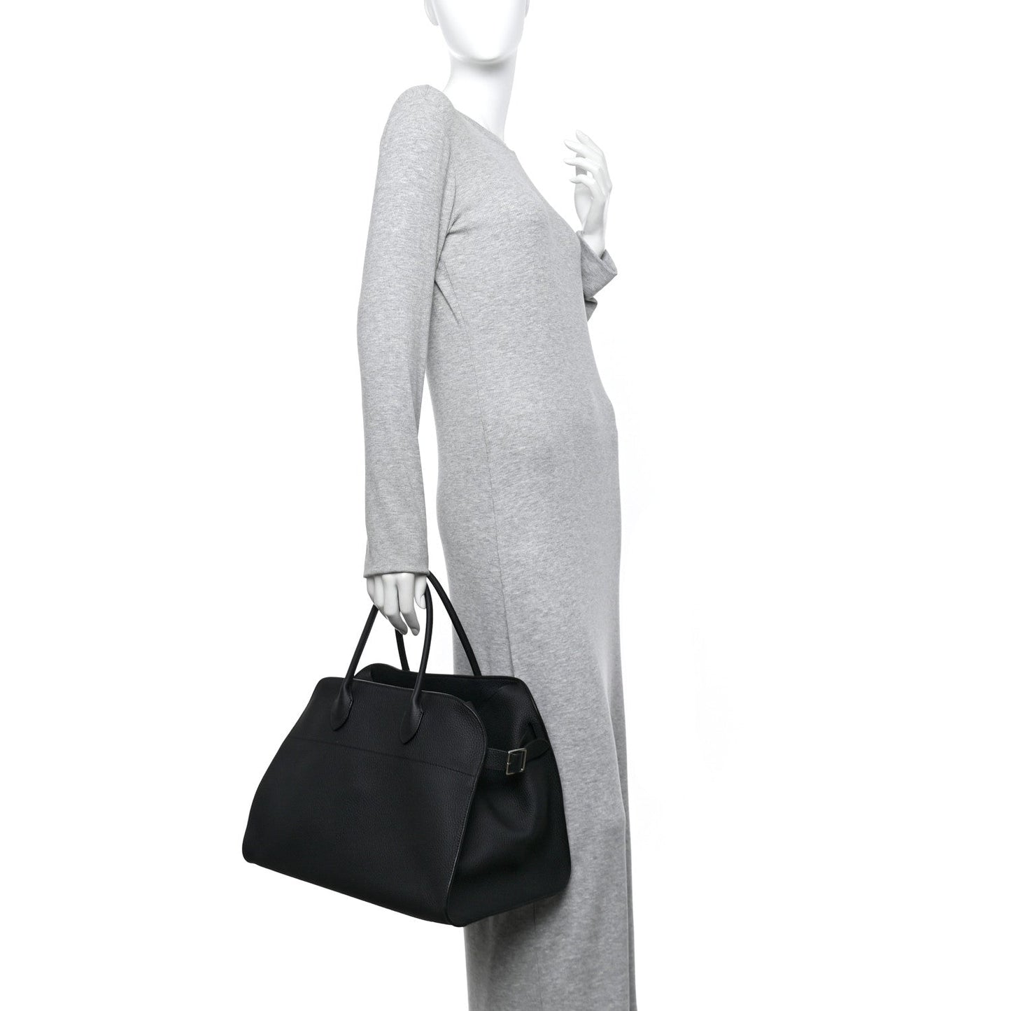 Matte Grained Calfskin Soft Margaux 15 Black