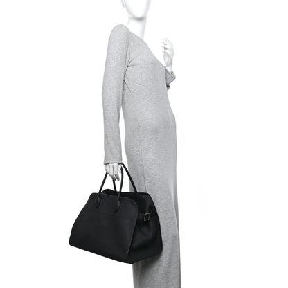 Matte Grained Calfskin Soft Margaux 15 Black