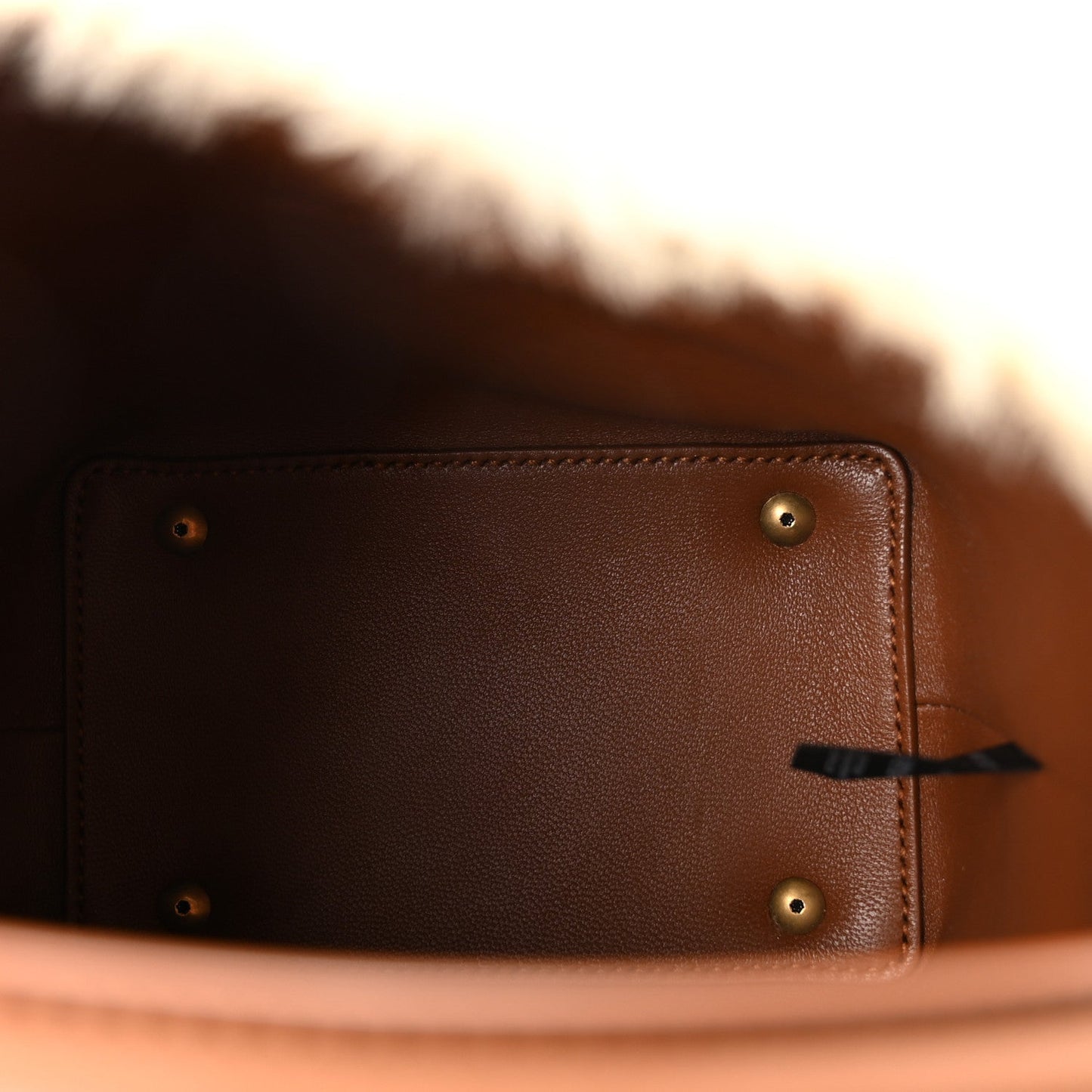 Shearling Le 37 Mini Bucket Bag Cream