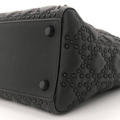 Matte Calfskin Cannage Studded Medium Supple Lady Dior Ultra Black