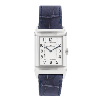 Stainless Steel Alligator Diamond 24mm Reverso Classic Duetto Manual Winding Watch Silver Q2588422
