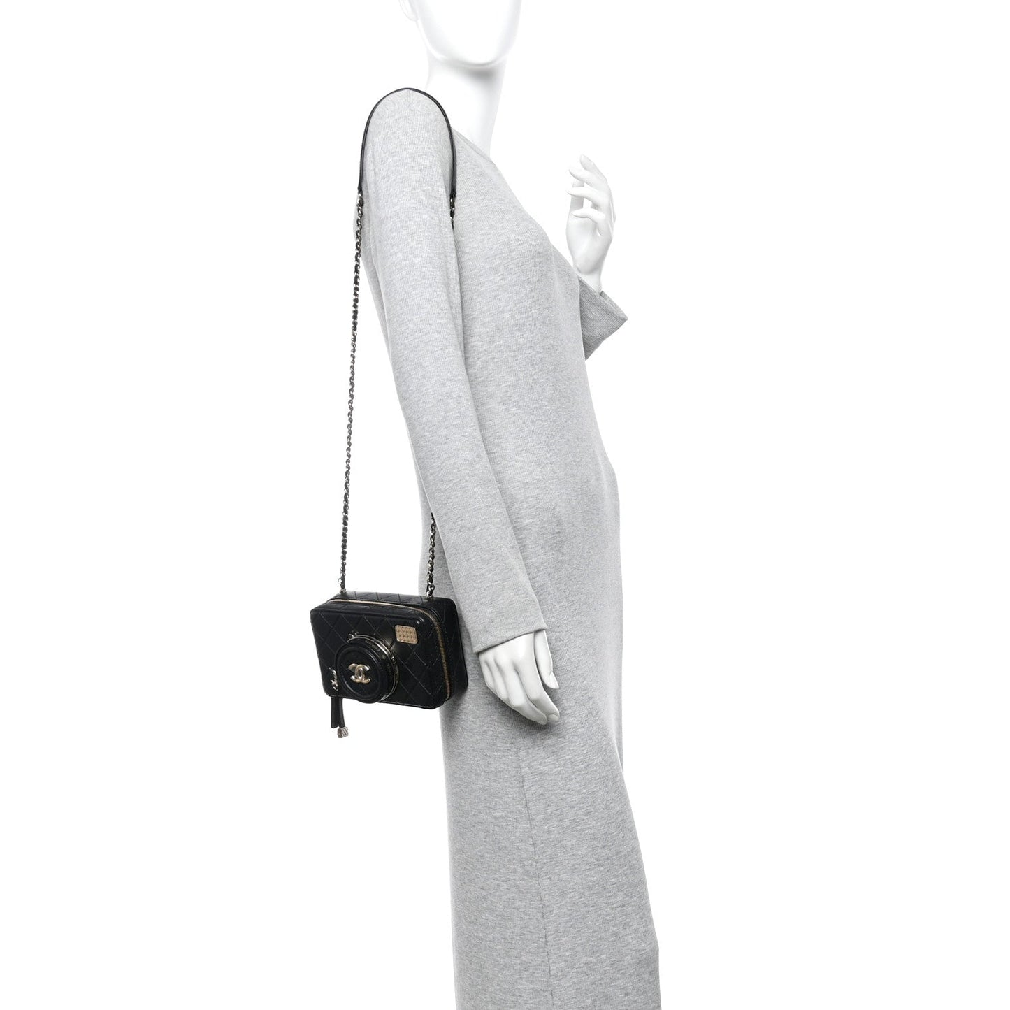 Lambskin Quilted Coco Click Bag Black