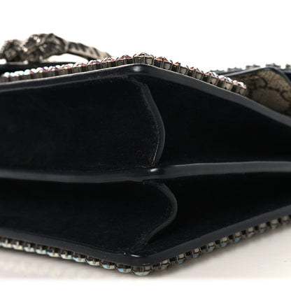 GG Supreme Monogram Crystal Small Dionysus Shoulder Bag Black