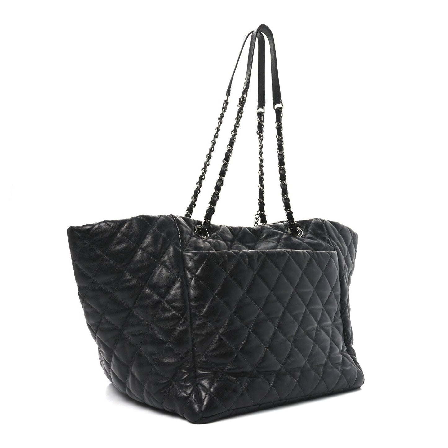 Lambskin Quilted Week End on Mars Tote Black