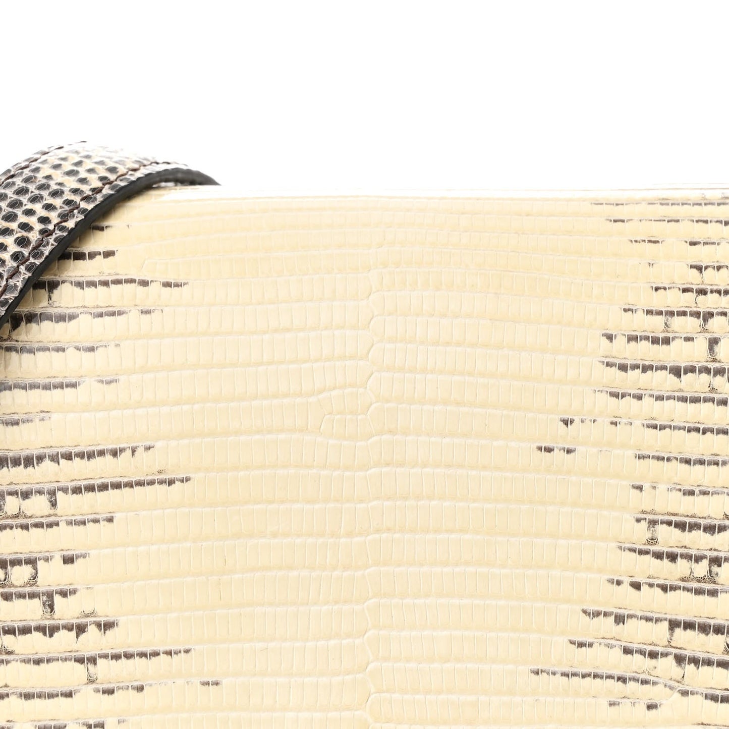 Lizard Medium Classic Box Flap Bag Natural