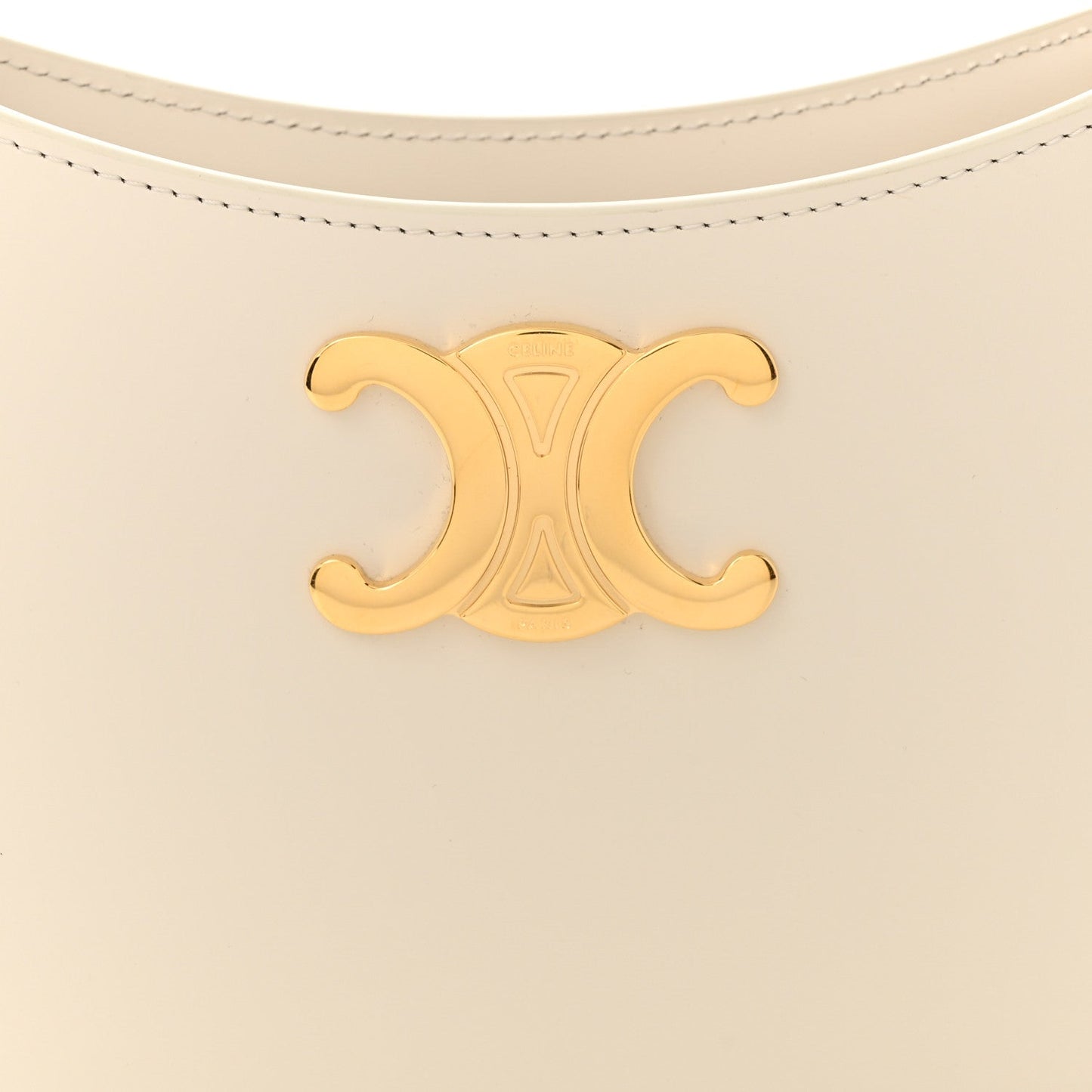 Shiny Calfskin Medium Tilly Triomphe Shoulder Bag Rice