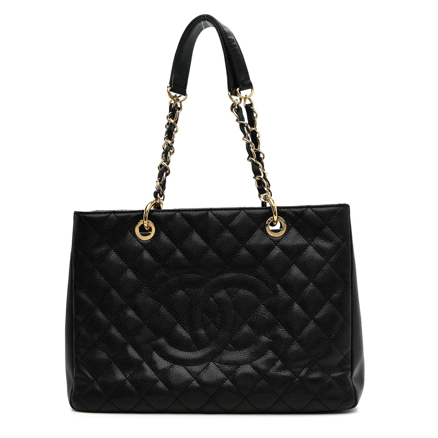 Caviar Quilted Grand Shopping Tote GST Black