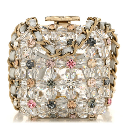 Metal Bead Crystal Minaudiere CC Mini Evening Bag Gold Multicolor