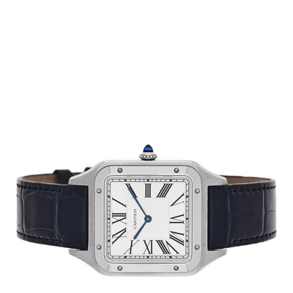 Stainless Steel Alligator 33.9mm Santos Dumont Manual Winding Watch