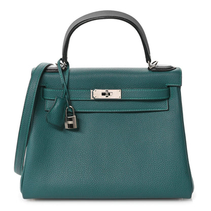 Togo Au Pas Kelly Retourne 28 Malachite Turquoise Black