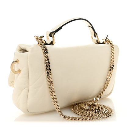 Lambskin Mini GG Milano Top Handle Shoulder Bag White